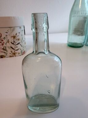 Antique Aqua Glass Medicine Bottle